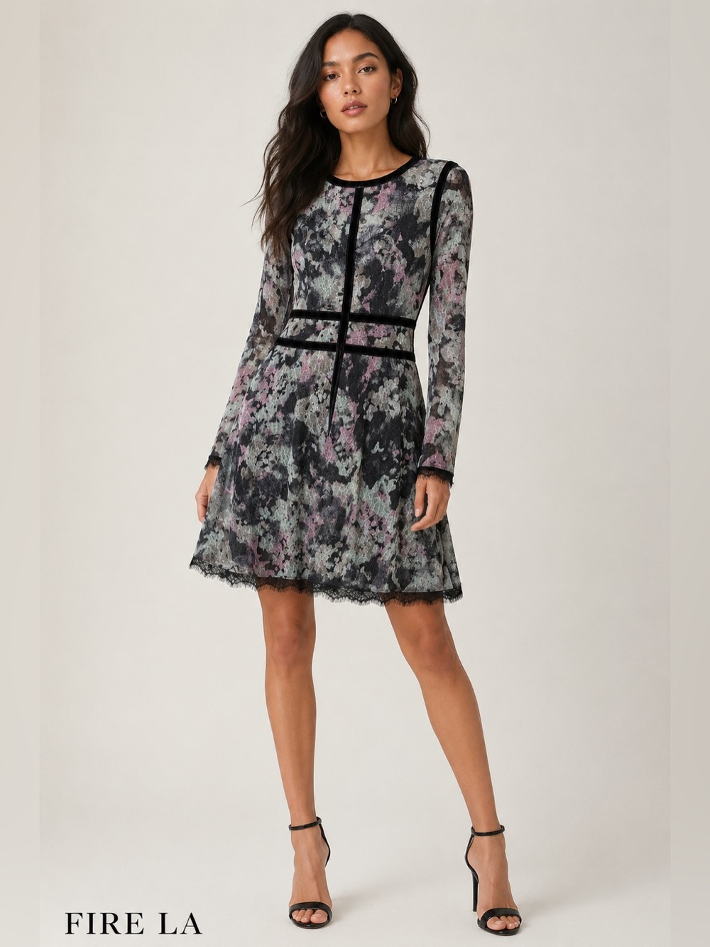 Fire LA Black Mini Dress Stretch Gothic Feminine‎ Date Night Going Out S